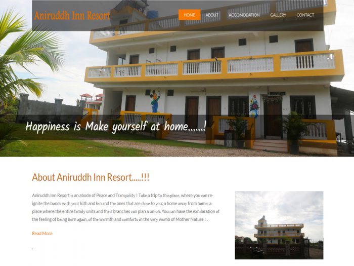 Aniruddha Inn Resort Website Design