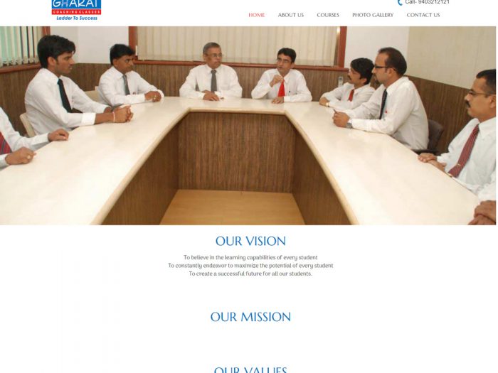 Gharat Classes Website Design