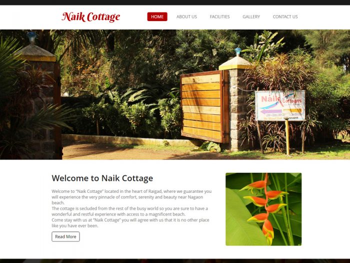Naik Cottage Website Design
