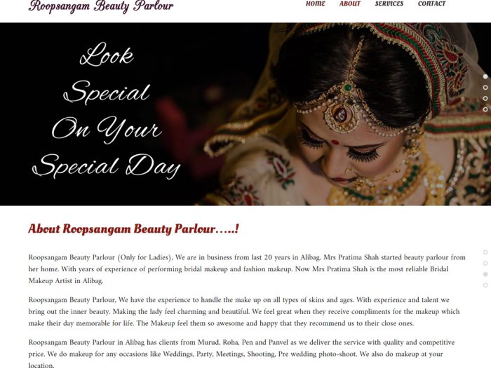 Roopsangam Beauty Parlour Website Design